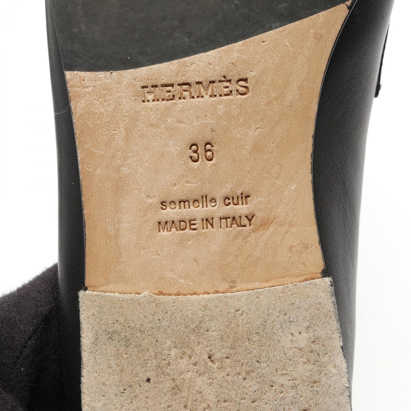 HERMES Colette Black Leather Loafers - Timeless Elegance