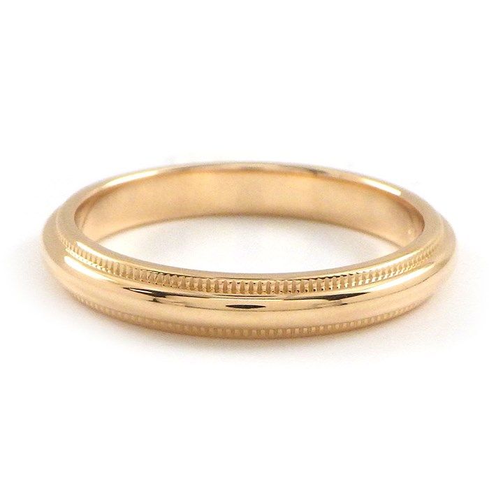 Tiffany & Co. Together Milgrain Ring in K18 Pink Gold - Size 13.5