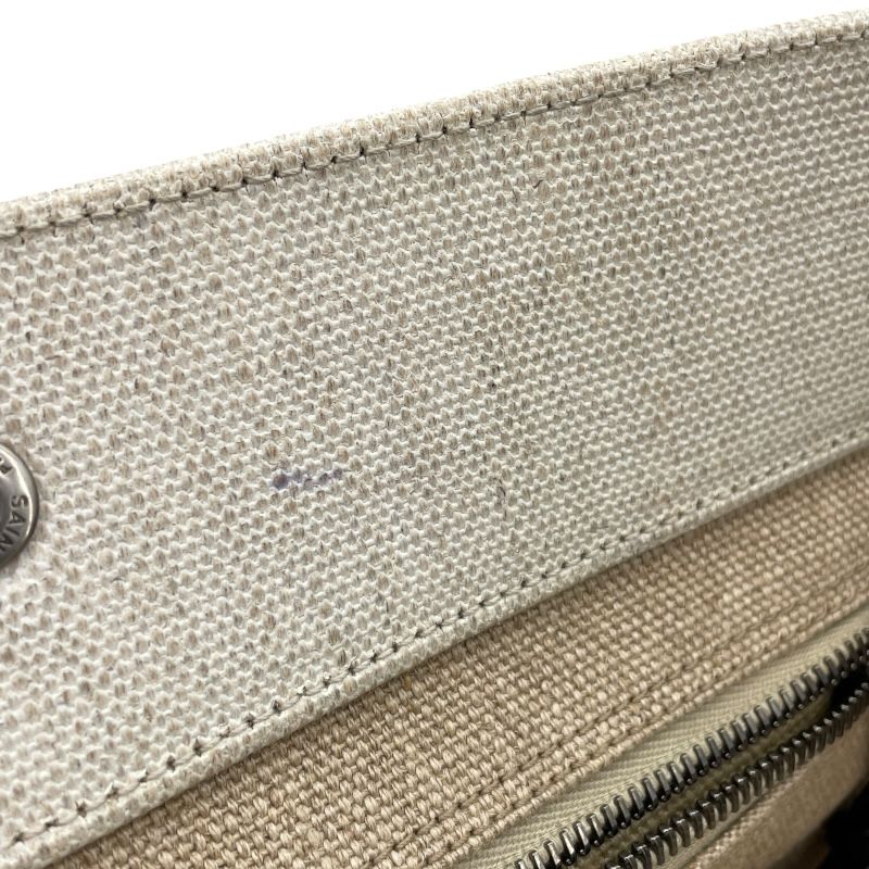SAINT LAURENT Rive Gauche Tote in Beige Canvas & PVC - Unisex