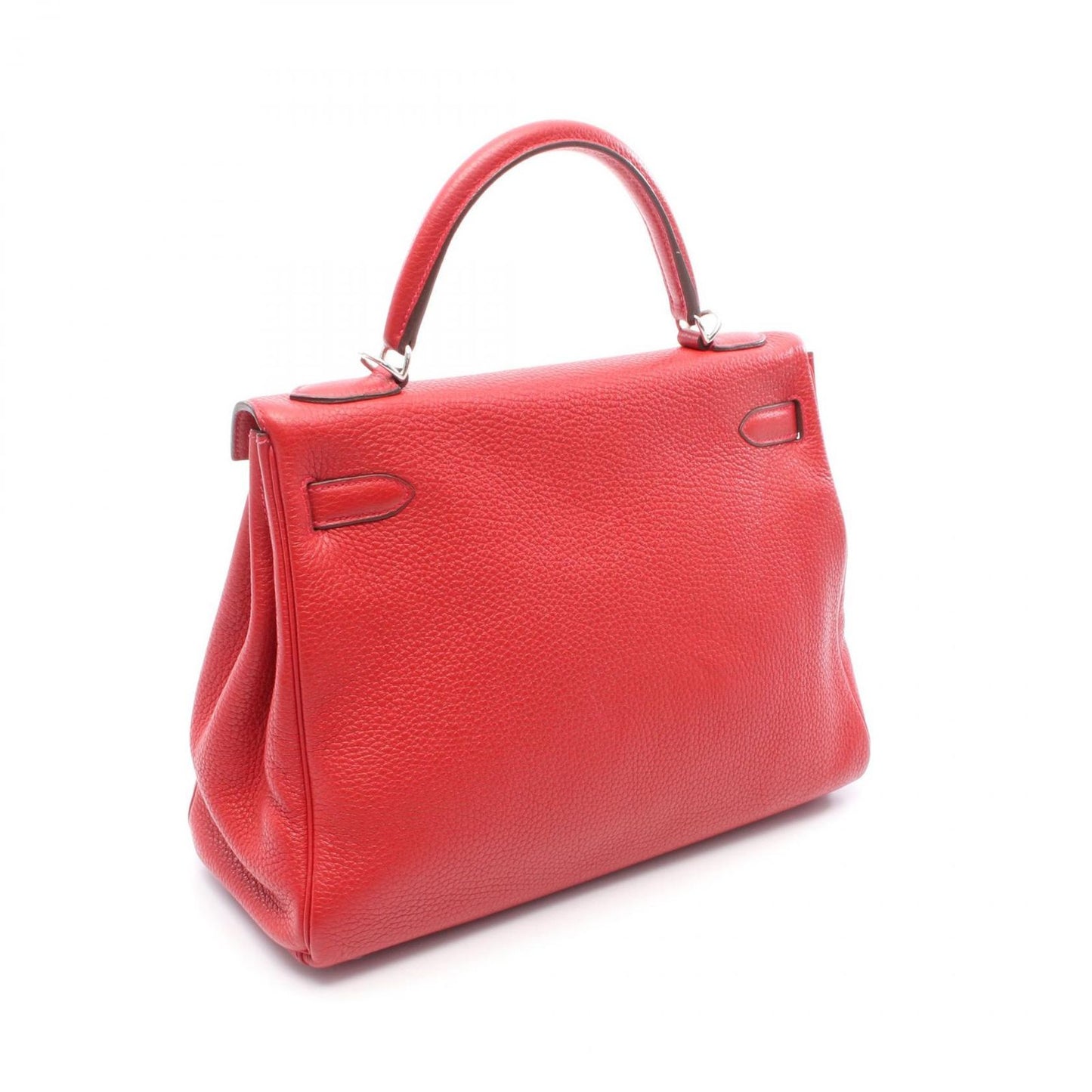 HERMES Kelly 32 Handbag in Vermilion Leather - Timeless Elegance