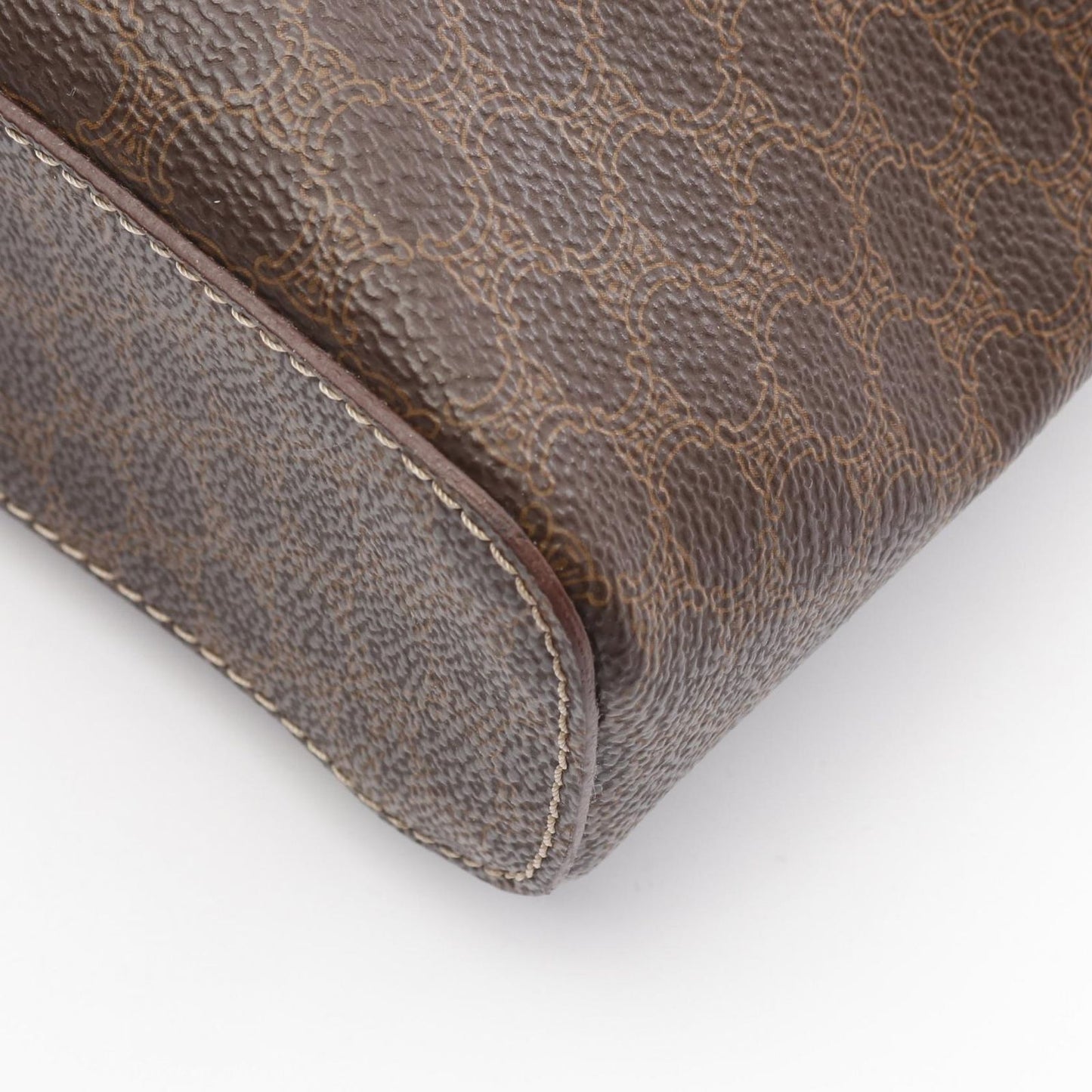 CELINE Macadam Vanity Handbag in Dark Brown PVC Canvas