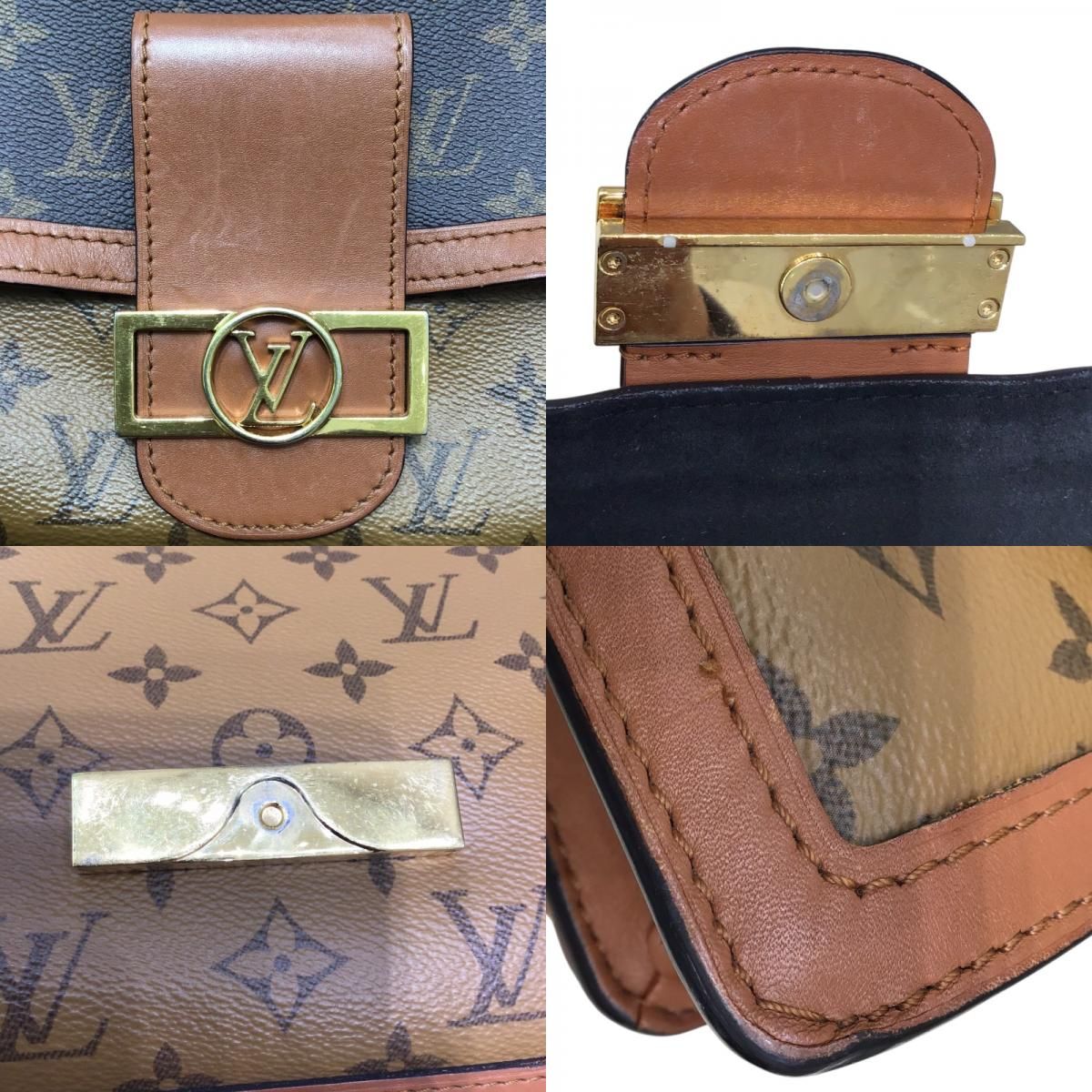 Louis Vuitton Dauphine MM Monogram Reverse PVC Leather Handbag