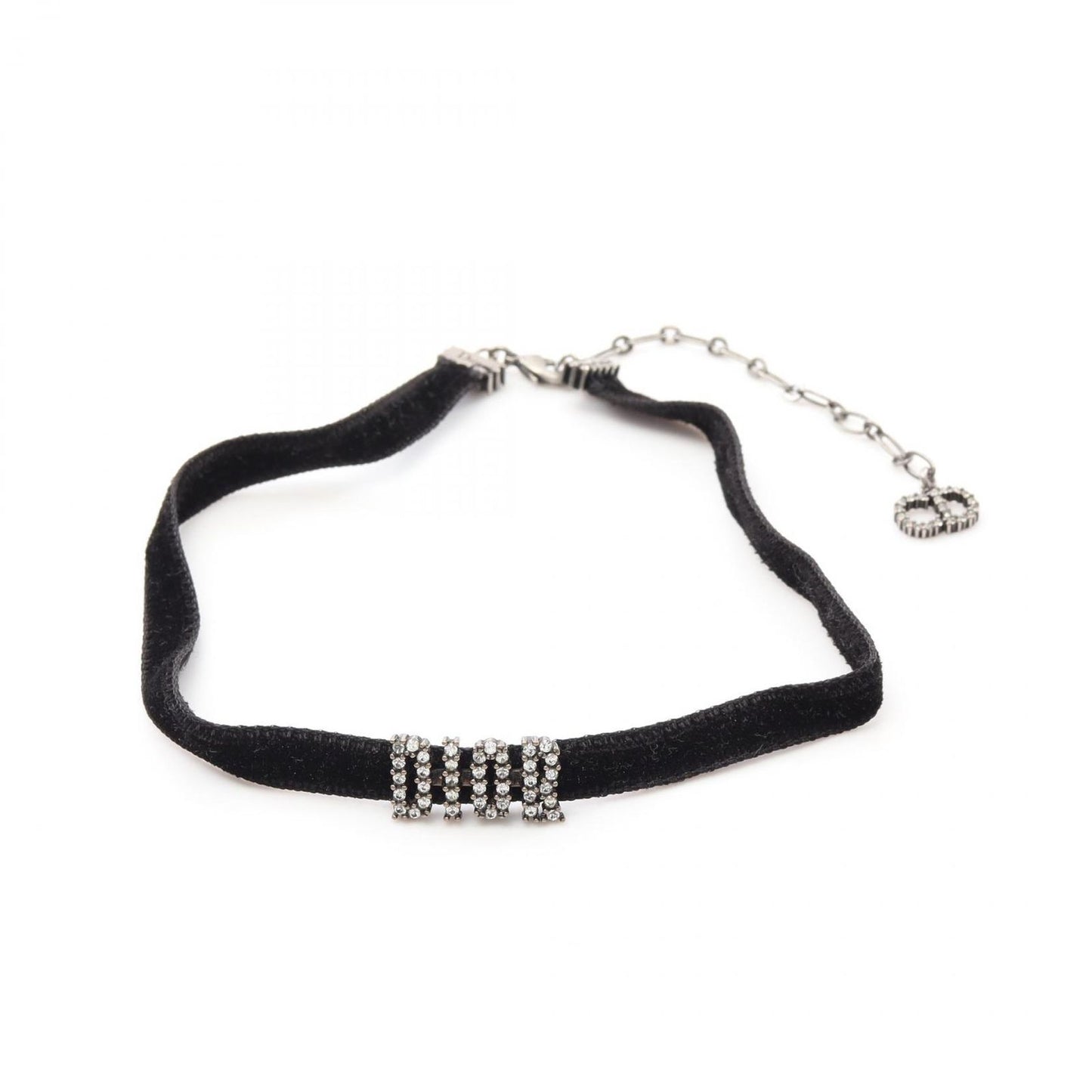 Dior Logo Choker Necklace in Black Stainless Steel