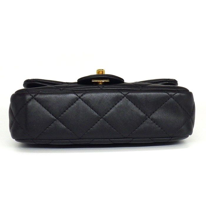 CHANEL Black Lambskin Top Handle Bag AS4847 with Gold Hardware
