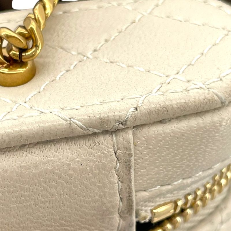 SAINT LAURENT Cream Leather Air Pods Case for Women