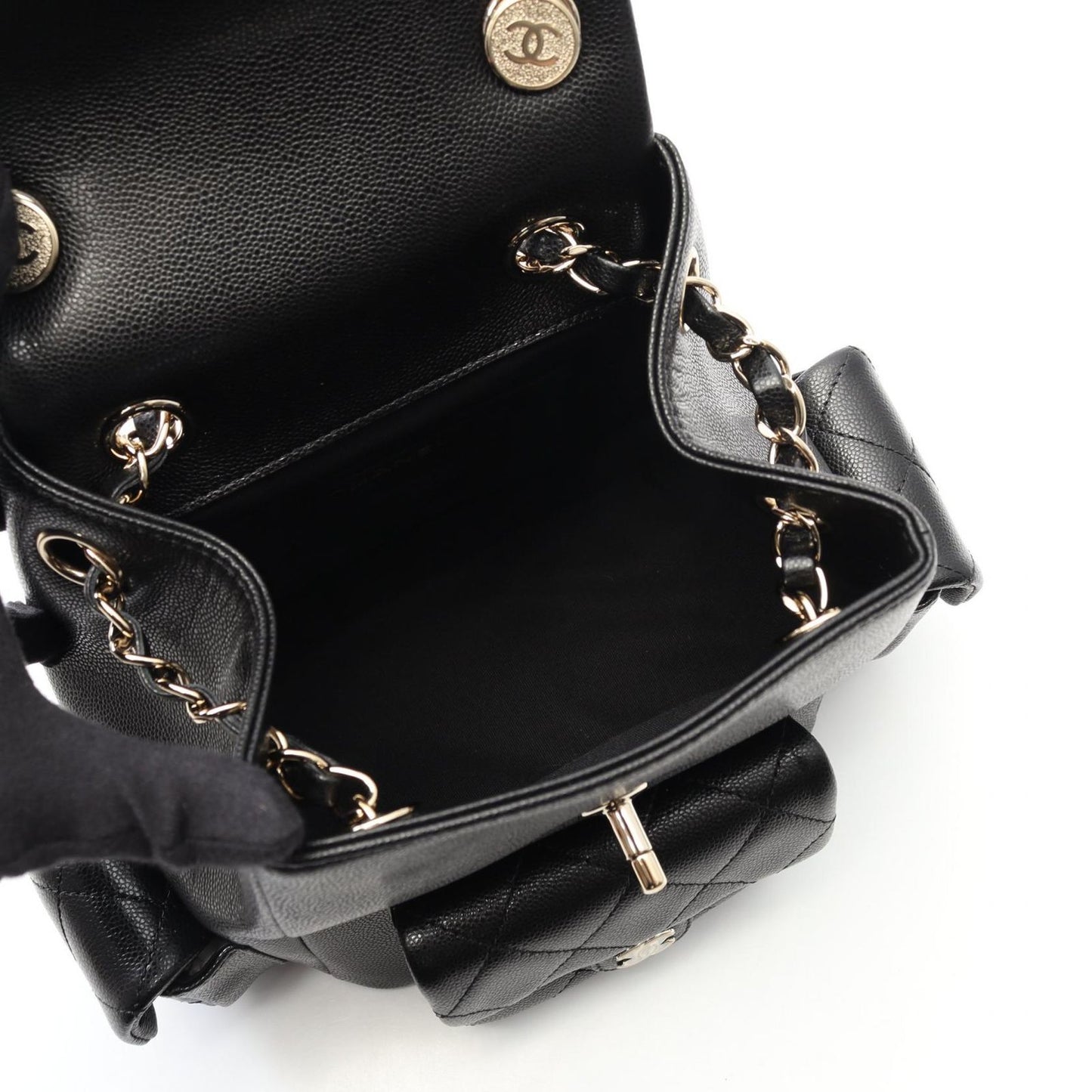 CHANEL Matelassé Black Calfskin Small Backpack AS4399 - Unused