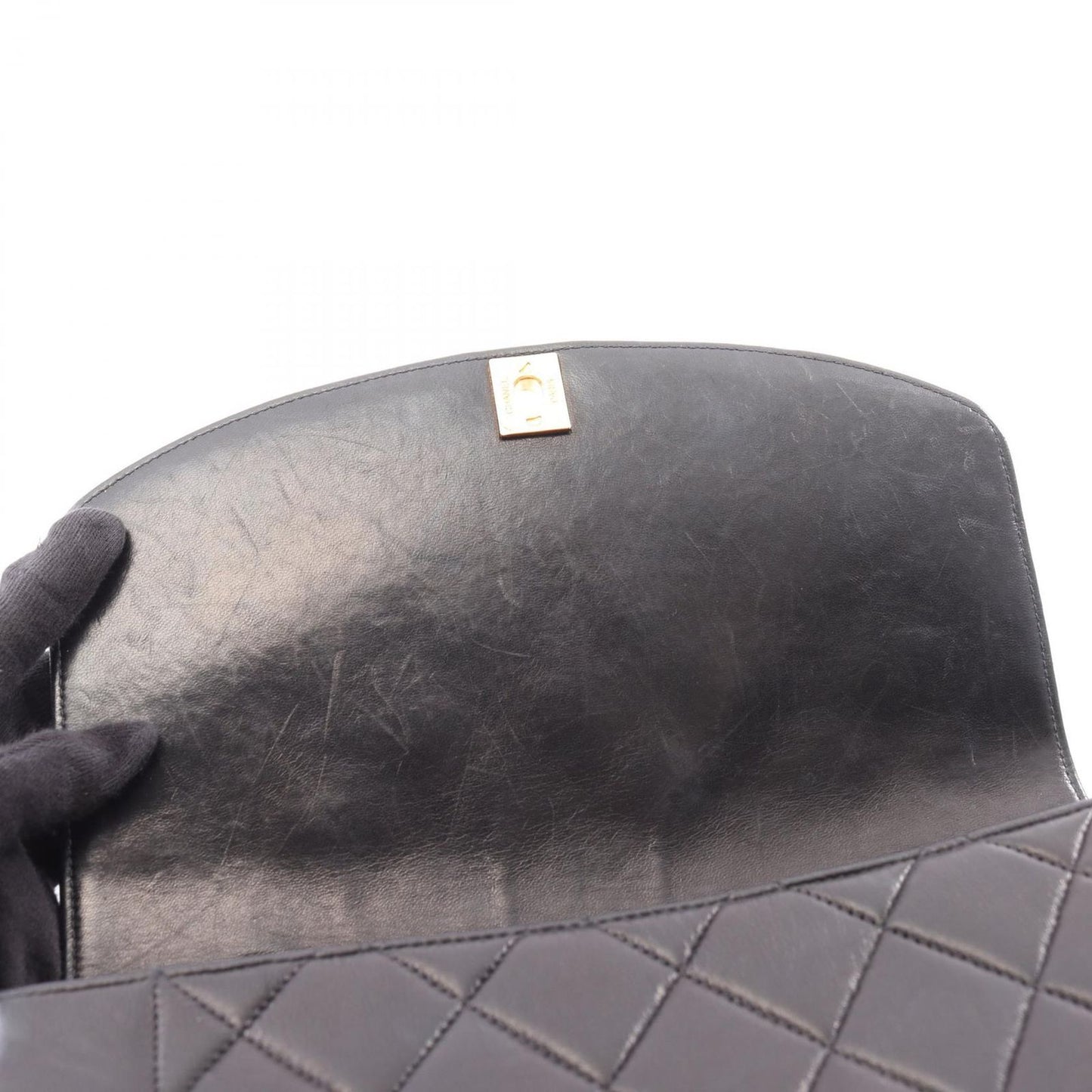 CHANEL Matelassé Diana Flap Shoulder Bag in Black Lambskin