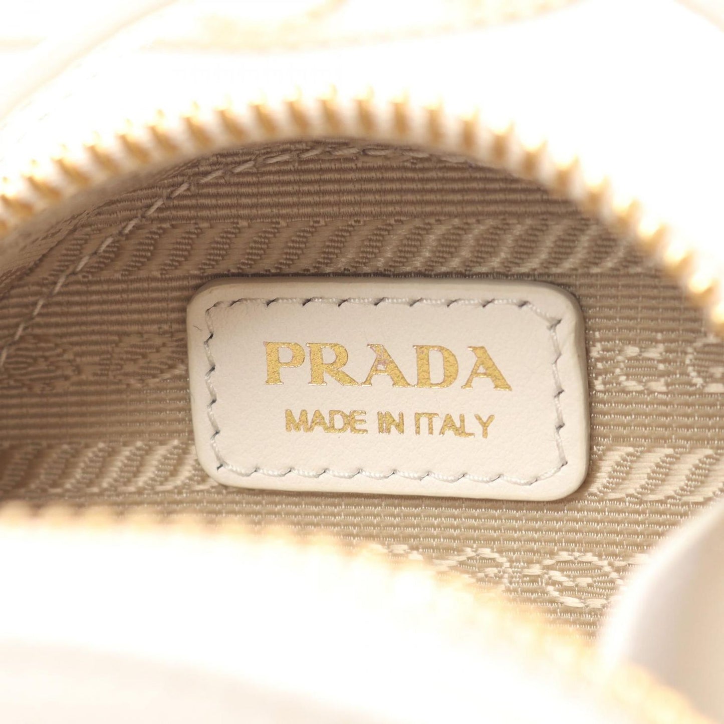 PRADA Saffiano Triangle Mini Pouch Shoulder Bag - White