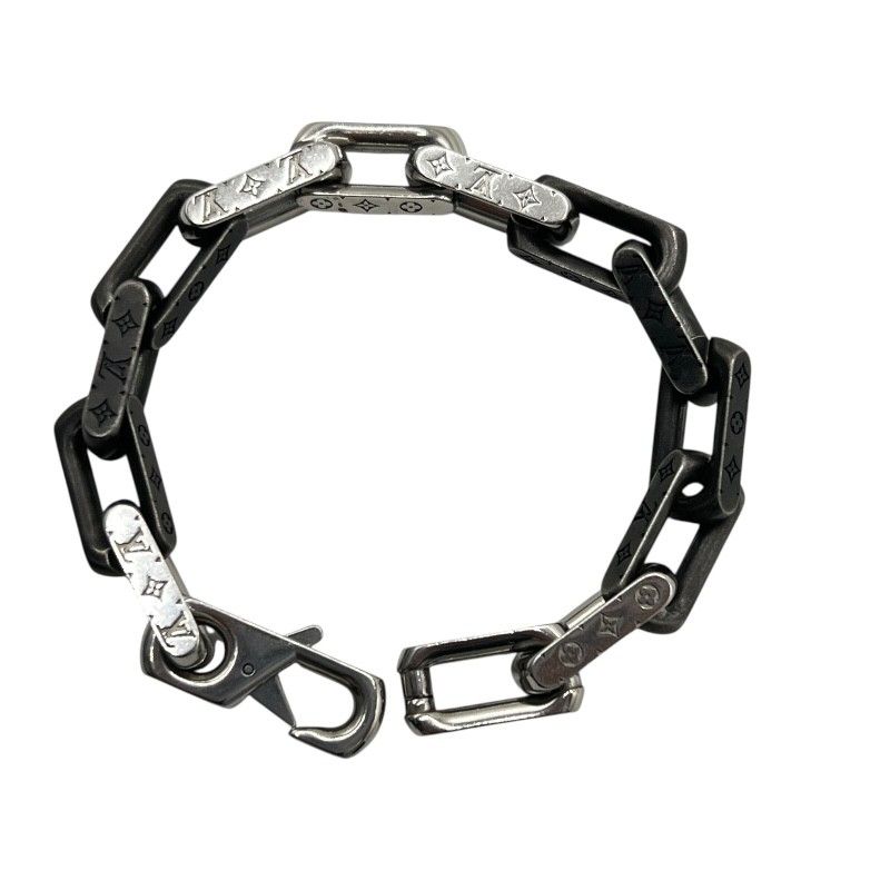 Louis Vuitton Monogram Chain Bracelet in Silver & Black