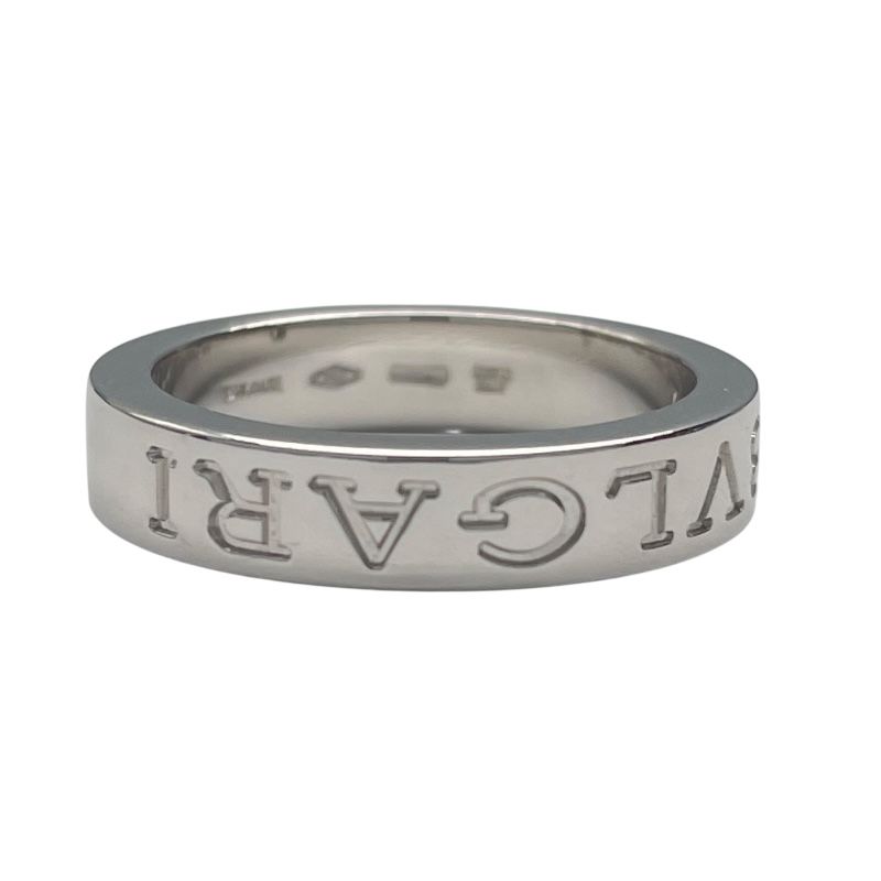 BVLGARI Double Logo Ring in K18 White Gold - Exquisite Craftsmanship