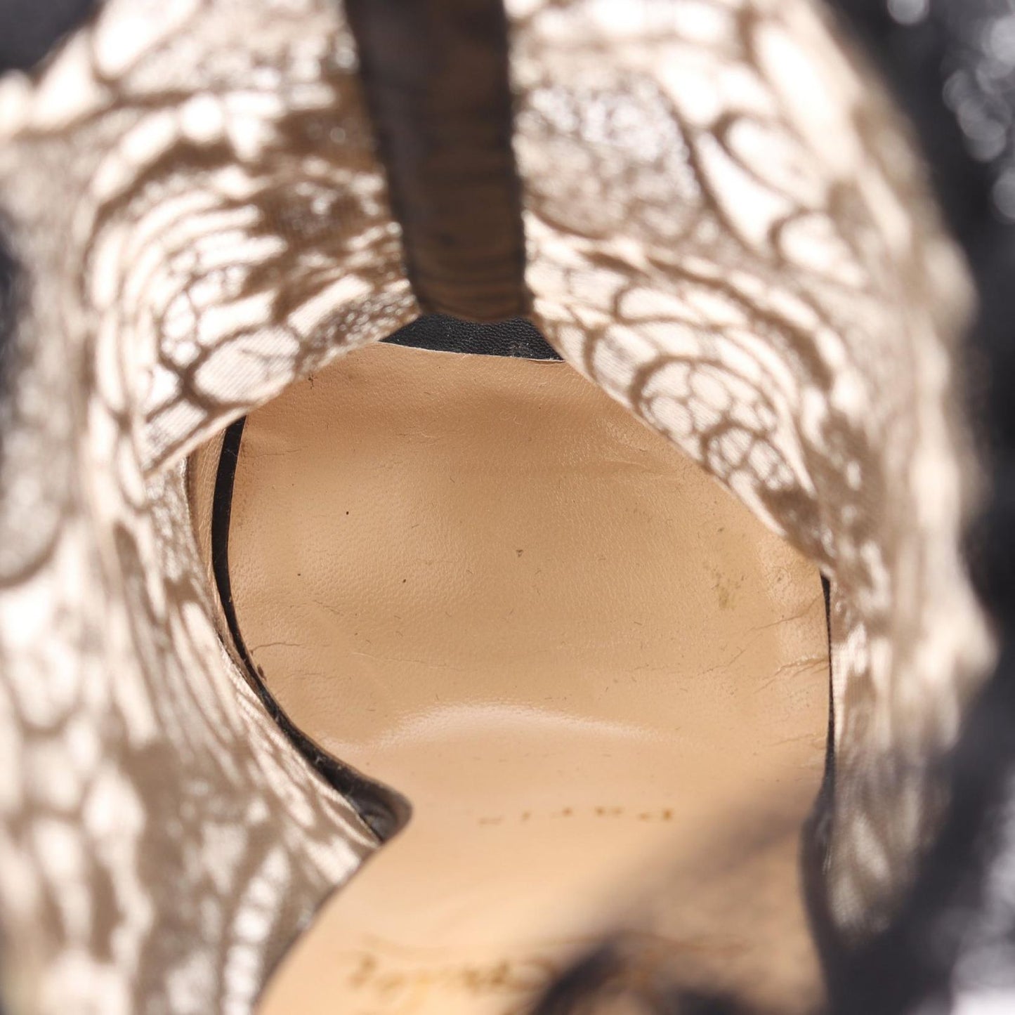 Christian Louboutin Black Leather Lace Open-Toe Booties - Size 35