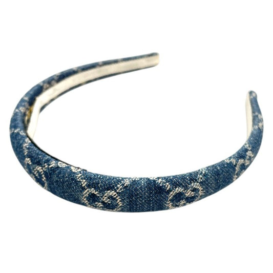 GUCCI Eco Wash Headband in Blue GG Denim - Exclusive Luxury Accessory
