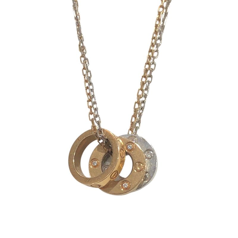 Cartier Love Circle Necklace in K18PG with Diamonds