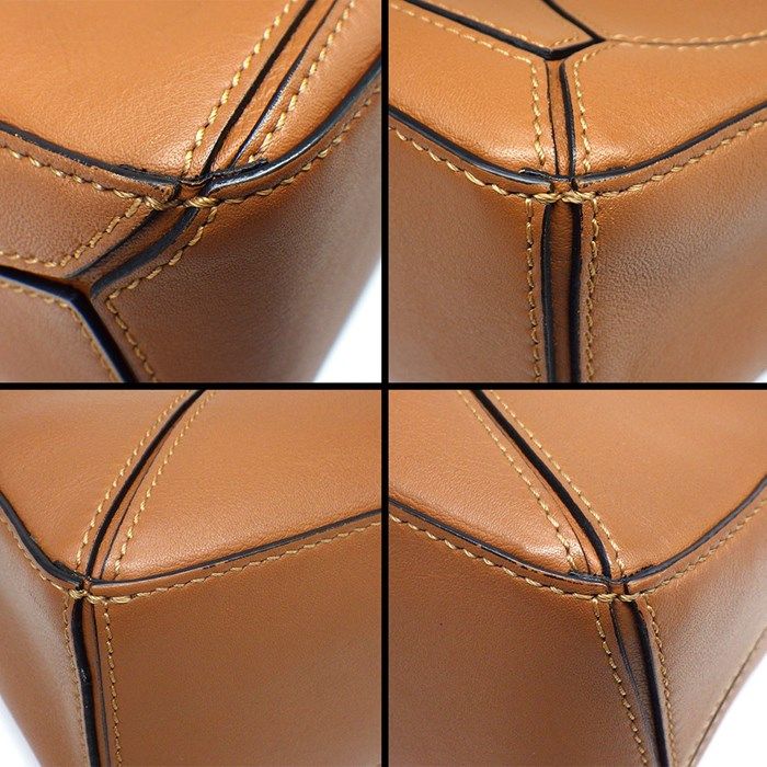 LOEWE Mini Puzzle Edge Bag in Tan Classic Calfskin
