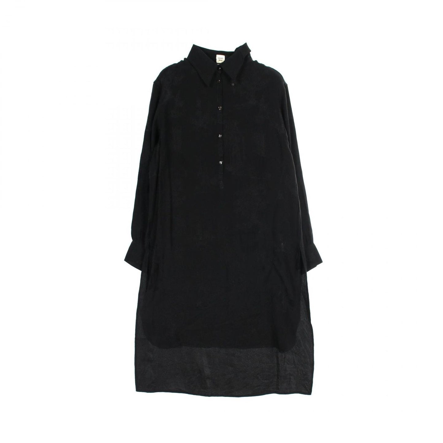HERMES Black Silk Shirt Dress - Timeless Elegance