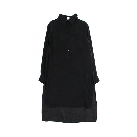HERMES Black Silk Shirt Dress - Timeless Elegance