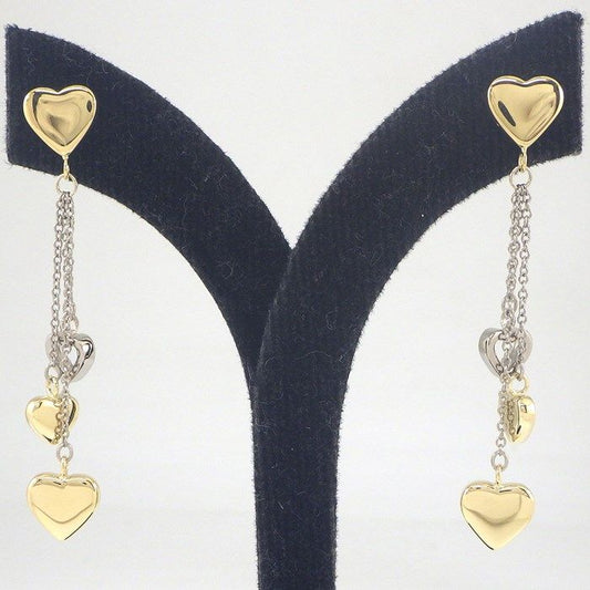 Tiffany & Co. Multi-Heart Drop Swing Chain Earrings in K18YG & K18WG