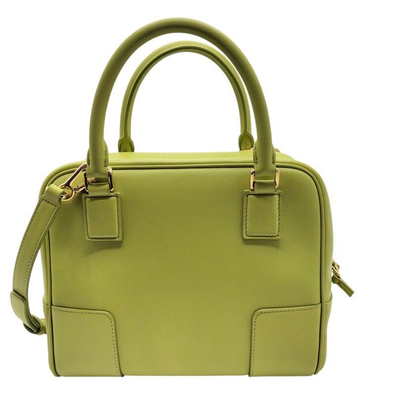 LOEWE Amazona 19 Lime Leather Shoulder Bag with Gold Hardware