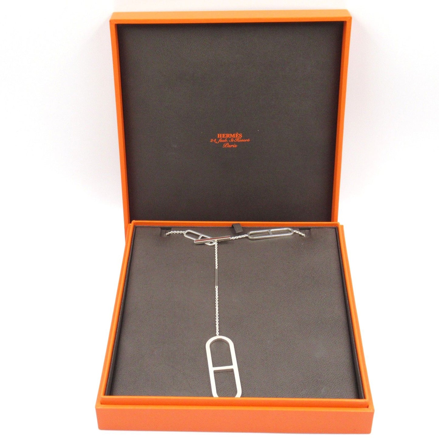 HERMES Ever Chaine d'Ancre Long Necklace in Silver 925