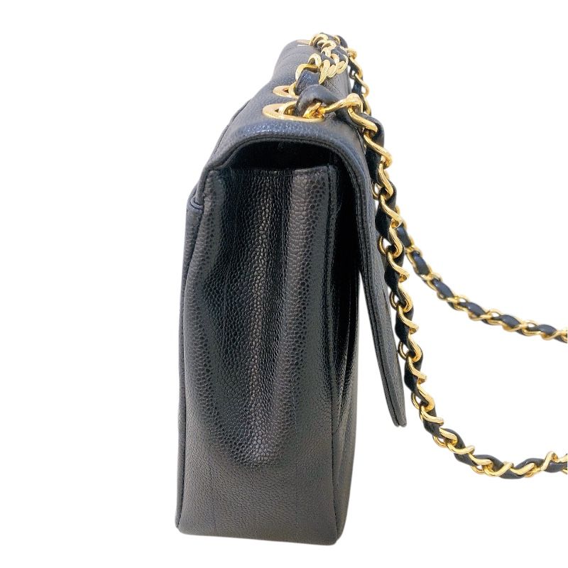 CHANEL Large Flap Chain Shoulder Bag in Caviar with Gold Hardware