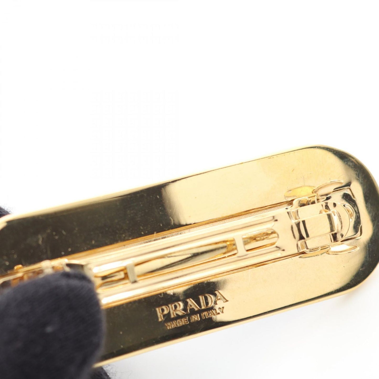 PRADA Gold-Plated Black Hair Clip - Exquisite Luxury Accessory