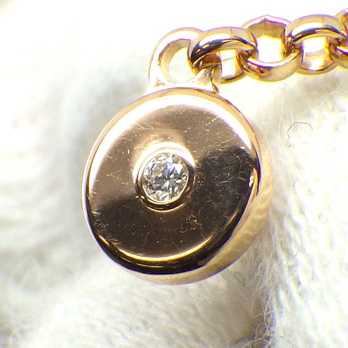 HERMES Gambard Swing Drop Earrings in K18 Pink Gold with Diamonds