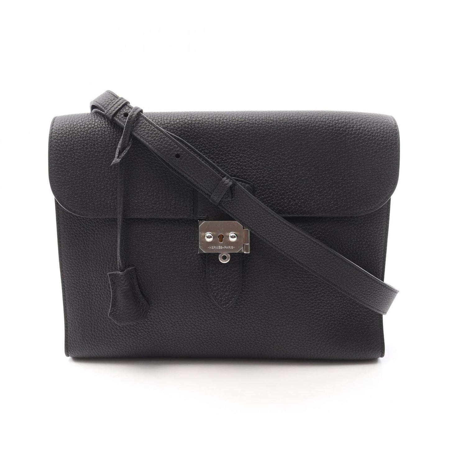 HERMES Sac à Dépêches 29 Black Leather Messenger Bag