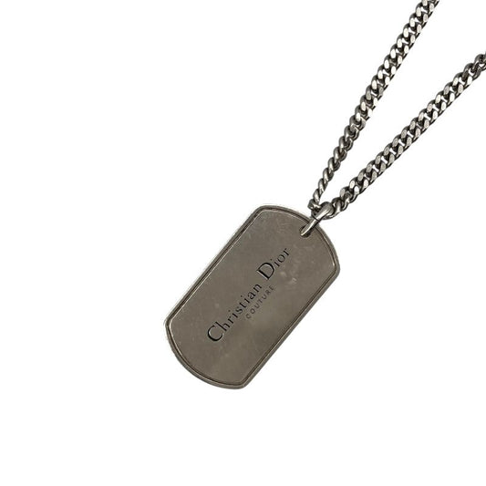 Christian Dior CD Couture Silver Plate Pendant Necklace