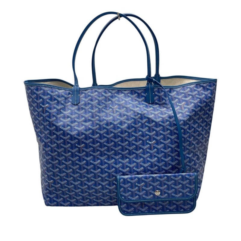 GOYARD Saint Louis GM Blue Coated Canvas Tote Bag - Exquisite Luxury