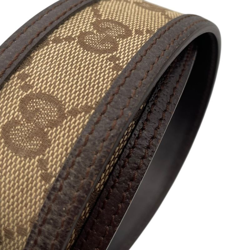 GUCCI Interlocking G Belt - Brown GG Canvas - Unisex - 80cm