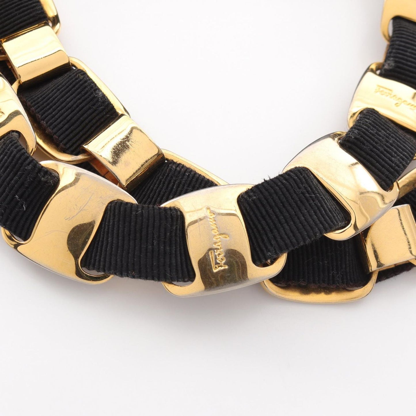 Salvatore Ferragamo Vara Handbag in Black Nylon & Leather