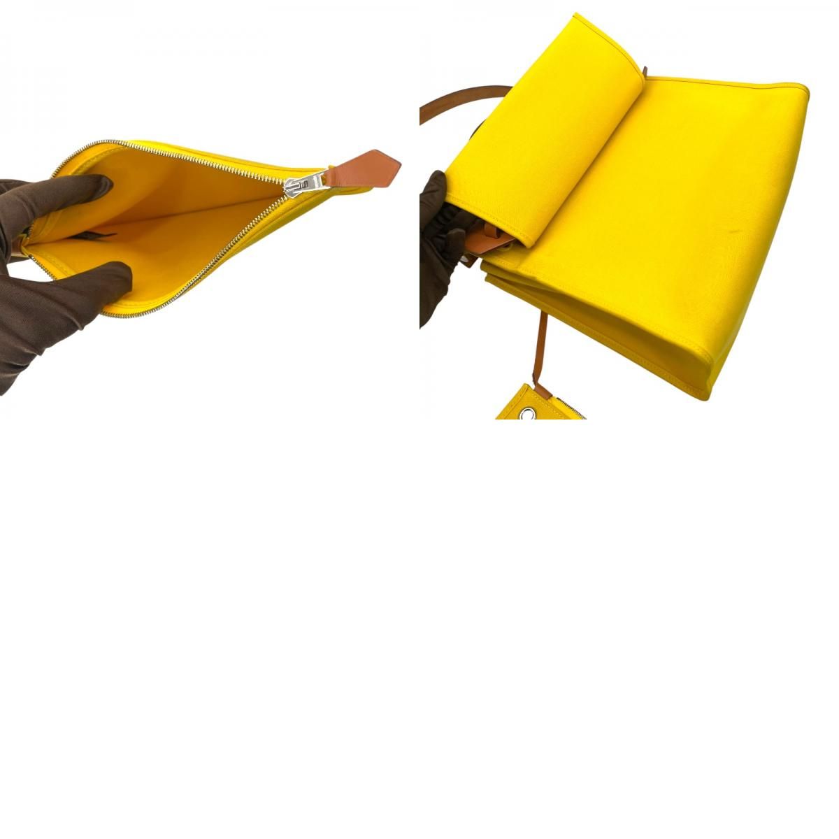 HERMES Émile Zip Bag PM in Lime with Silver Hardware - Exquisite Craftsmanship