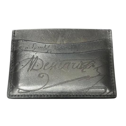 Berluti Calligraphy Card Case in Black Leather - N235725