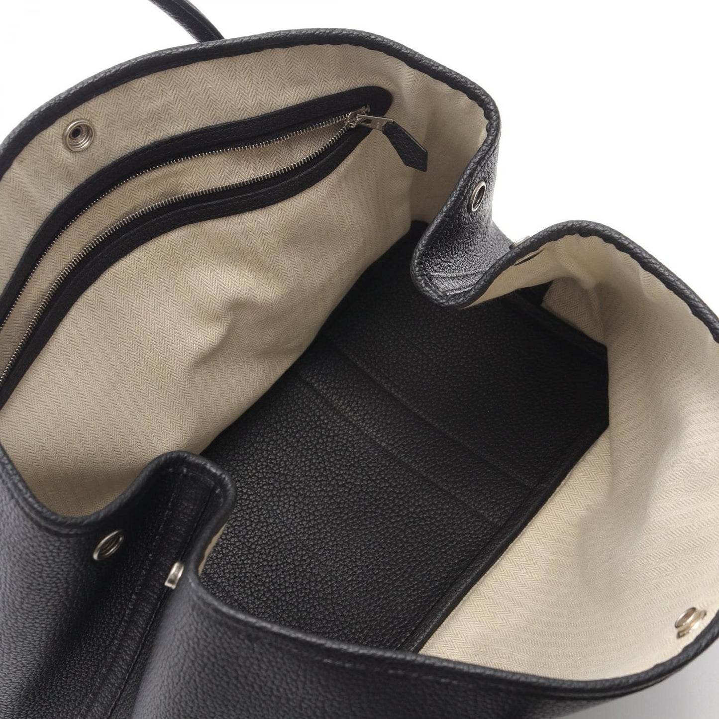 HERMES Garden Party PM Tote Bag in Black Leather - Timeless Elegance