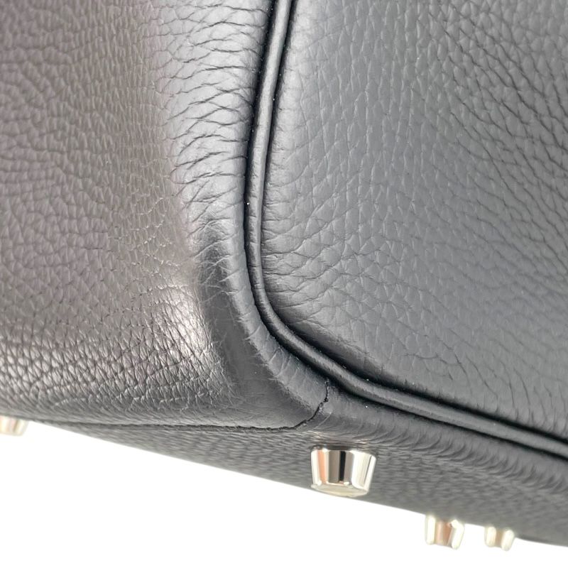 HERMES Lindy 30 Handbag in Black Togo Leather with Silver Hardware