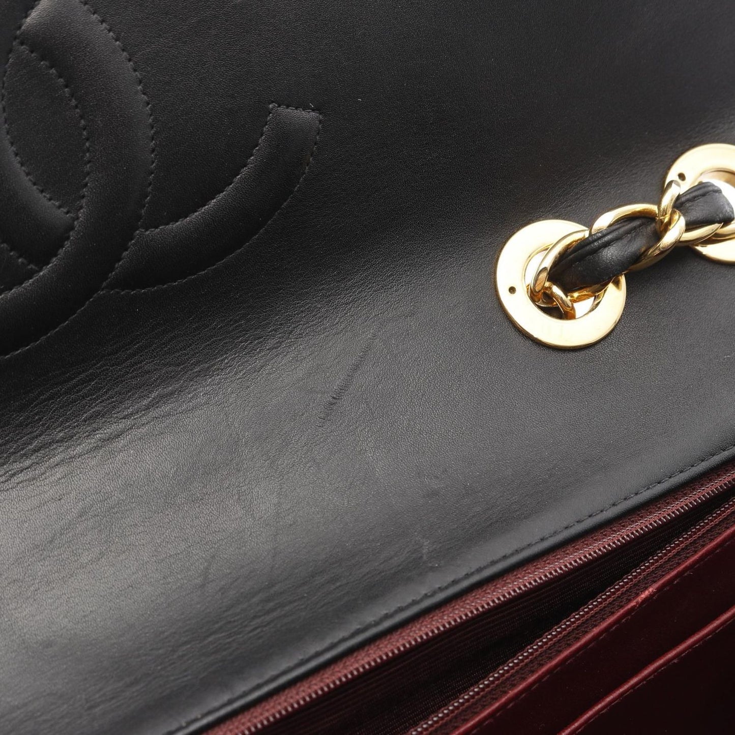 CHANEL De Camellia 34 Shoulder Bag in Black Lambskin