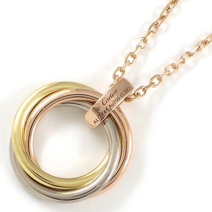 Cartier Trinity Circle Necklace with Diamonds in Three Colors