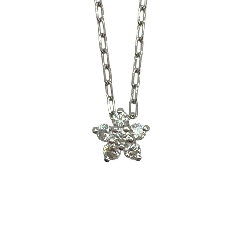 MIKIMOTO K18 Diamond Necklace in White Gold - Timeless Elegance