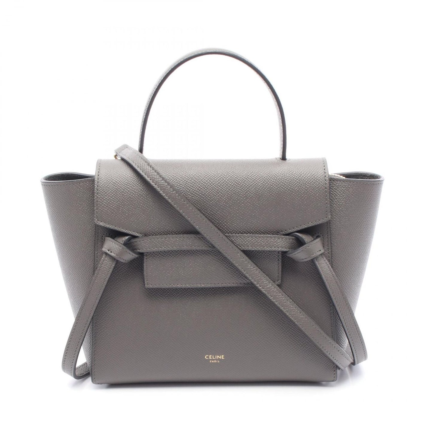 CELINE Belt Bag Nano in Charcoal Grey Leather - Exquisite Craftsmanship