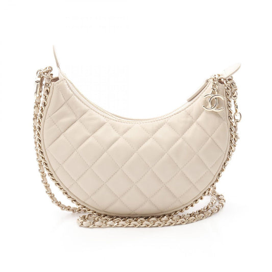 CHANEL Matelassé Small Hobo Bag in Cream Lambskin - AS3917