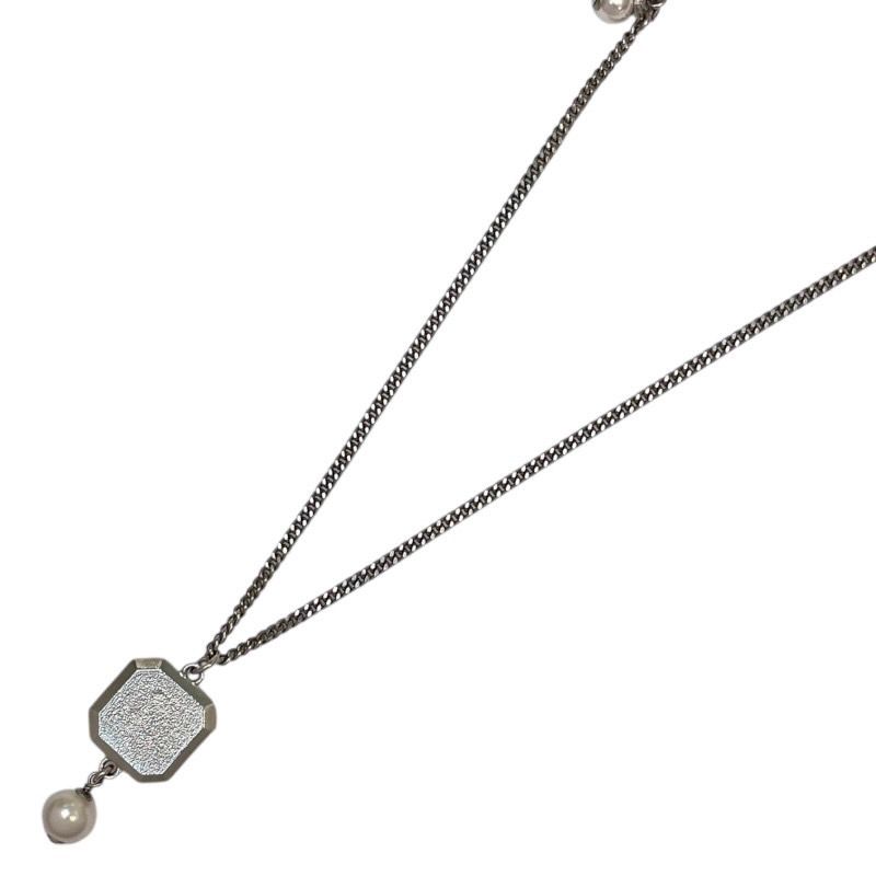 CHANEL Coco Mark Pearl Necklace in Silver - Exquisite Luxury