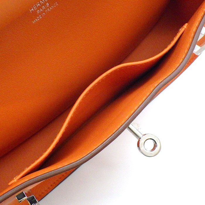 HERMES Mini Gypsière Shoulder Bag - Orange Swift Leather, 2023