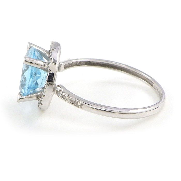 MAUBOUSSIN Soleil Éte Ring with Blue Topaz & Diamond in K18WG