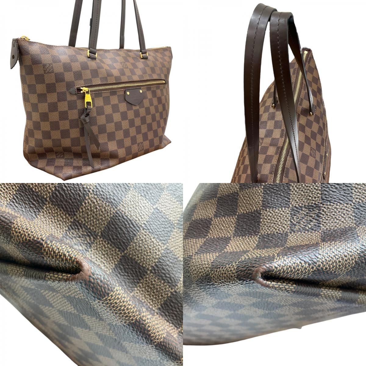 Louis Vuitton Iena MM Brown Damier Canvas Tote Bag - Authentic Luxury