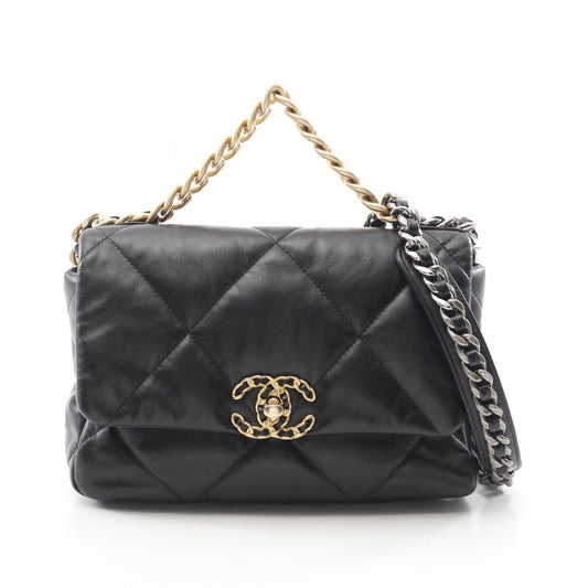 CHANEL 19 Deauville Matelassé Shoulder Bag in Black Lambskin