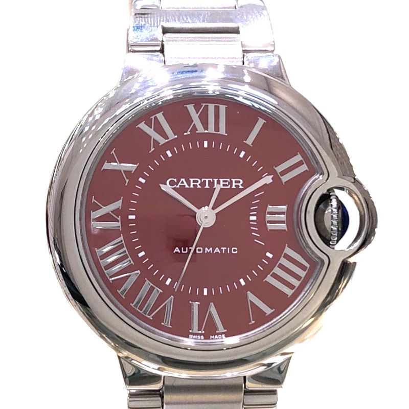 Cartier Ballon Bleu 33mm Red Dial Automatic Women's Watch WSBB0052