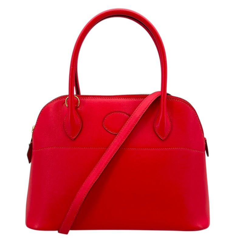 HERMES Bolide 27 in Rouge Vif with Gold Hardware - Exquisite Craftsmanship