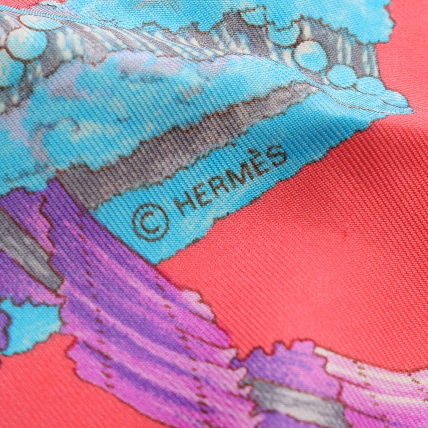 HERMES Silk Scarf 'Le Sacre du Printemps' - Exquisite Pink & Multicolor