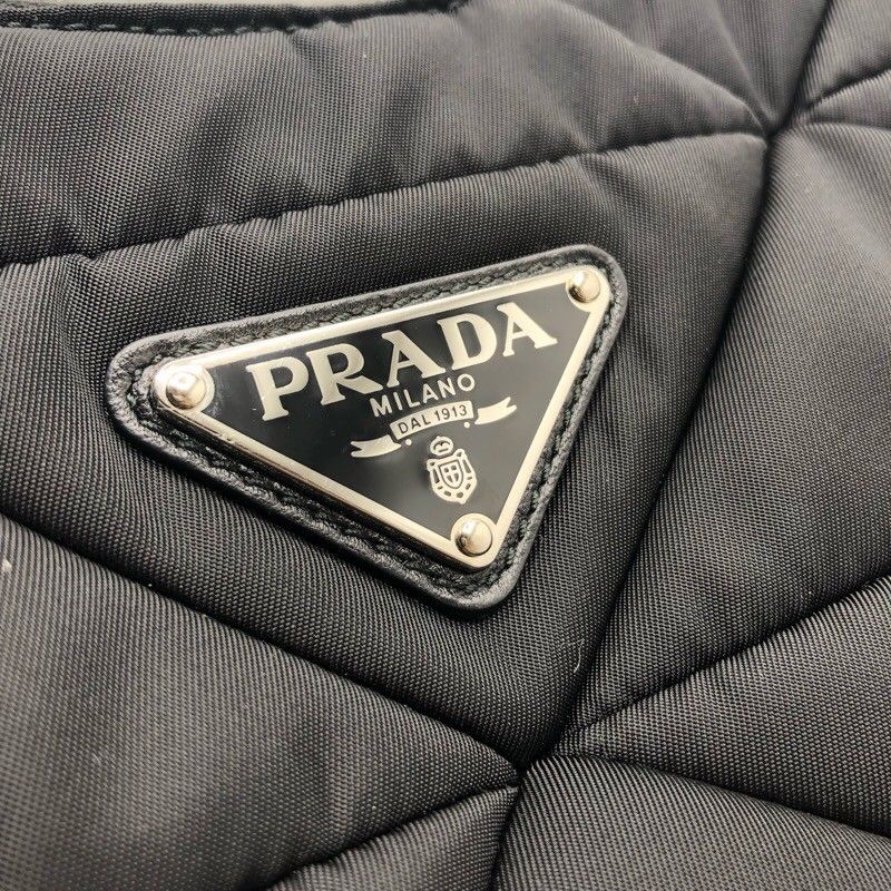 PRADA Padded Re-Nylon Shoulder Bag - Black & Silver Hardware