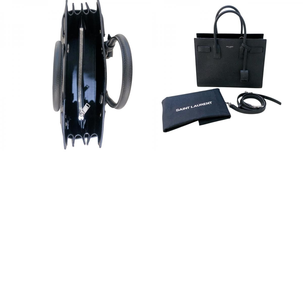 SAINT LAURENT Sac De Jour Baby Black Leather Handbag